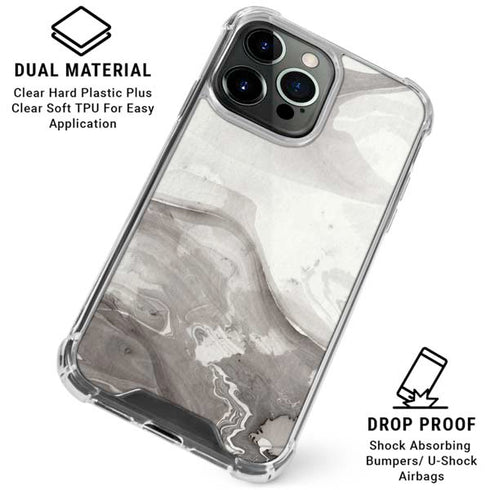 Marbleized Grey iPhone 16 Pro Clear Case